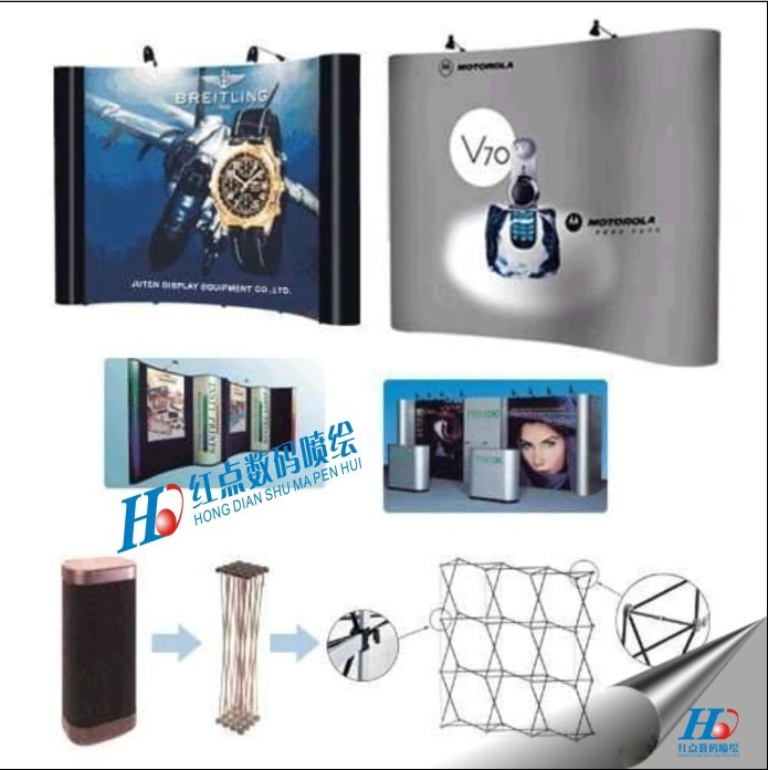 拉網(wǎng)展架噴繪，直型拉網(wǎng)展架噴繪，弧型拉網(wǎng)展架噴繪，彈簧弧型拉網(wǎng)展架噴繪，鐵質(zhì)拉網(wǎng)展架噴繪，鋁合金拉網(wǎng)展架噴繪 彈簧式拉網(wǎng)展架噴繪 出口型拉網(wǎng)展架噴繪